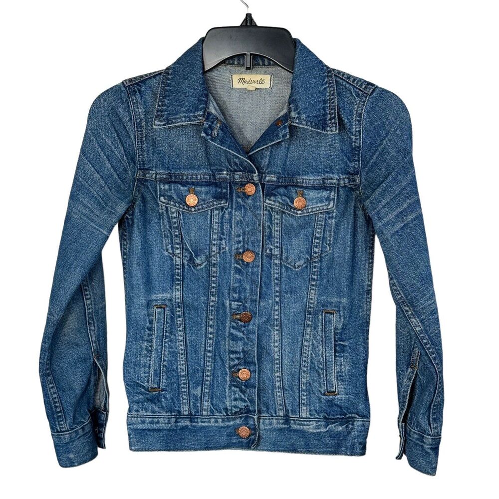 Madewell XX-Small Jean Jacket Button-Up Pockets Long Sleeve Denim Collared Blue